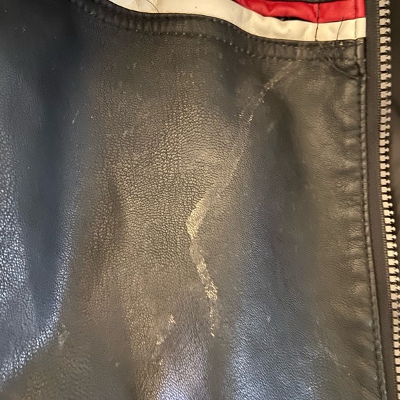 Distortion Faux Leather Jacket for Men Sz L (see photos 3 spots) - Picture 7 of 8